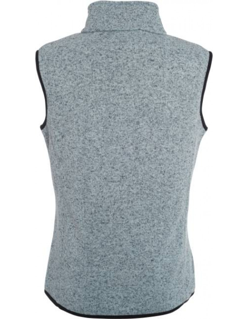 Vestă tricotată din fleece pentru femei cu guler ridicat